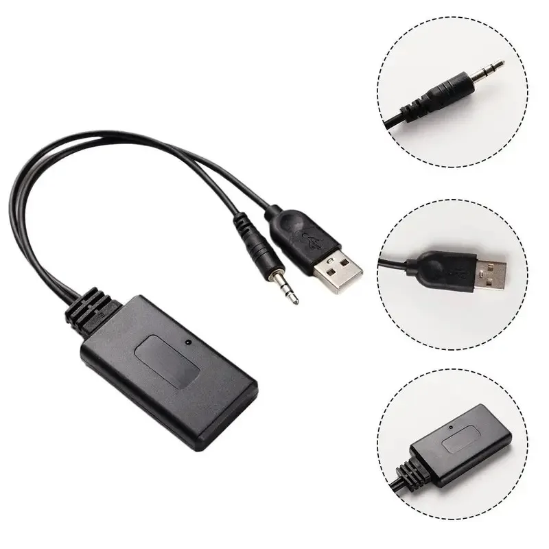 Car Universal Wireless Bluetooth-compatible Receiver USB 3.5mm Aux Media Bluetooth Music Player Audio Cable Adapter