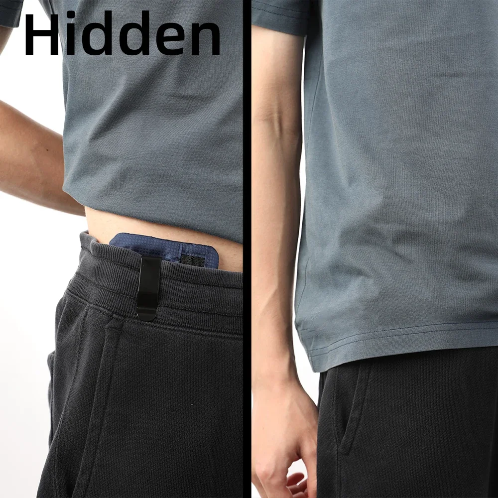 1PC มินิเหรียญกระเป๋าผ้าเรียบง่ายกระเป๋าซิปและเข็มขัดคลิป Non-braided RFID การปิดกั้นเงินกระเป๋าสําหรับเงินสดและเหรียญ
