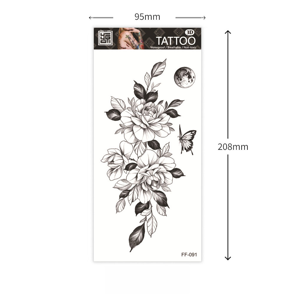 ดอกไม้สี Tattoo สติกเกอร์สําหรับมือกันน้ํางูดอกไม้รอยสักชั่วคราวหญิงปลอม Tattoo สําหรับผู้หญิง