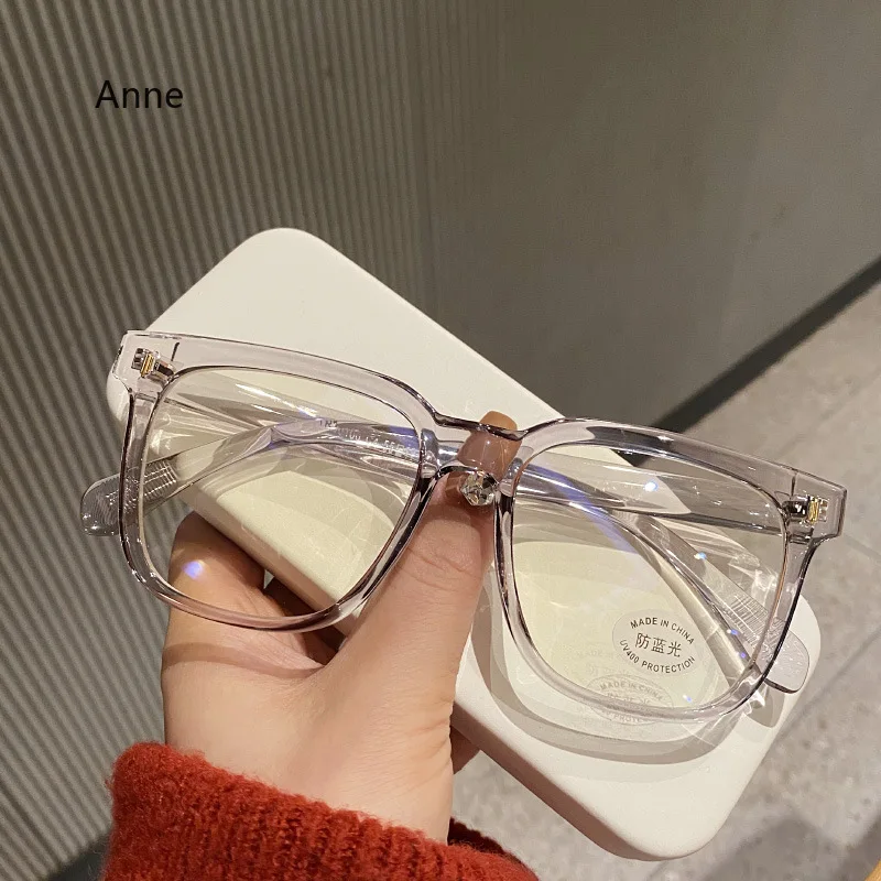 Gafas para miopía con acabado transparente grande para mujer, gafas graduadas a la moda para miopía, gafas de lujo con menos dioptrías