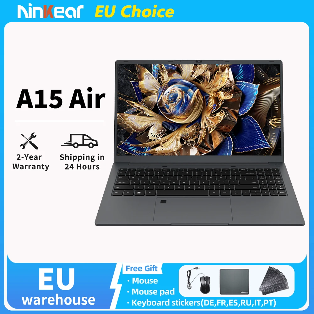 Ninkear A15 Air Laptop AMD Ryzen ™   3 3200U 16 GB DDR4 3200 MHz + 512 GB NVME SSD 15,6 Zoll FHD IPS-Bildschirm 180 °   Öffnen und Schließen F