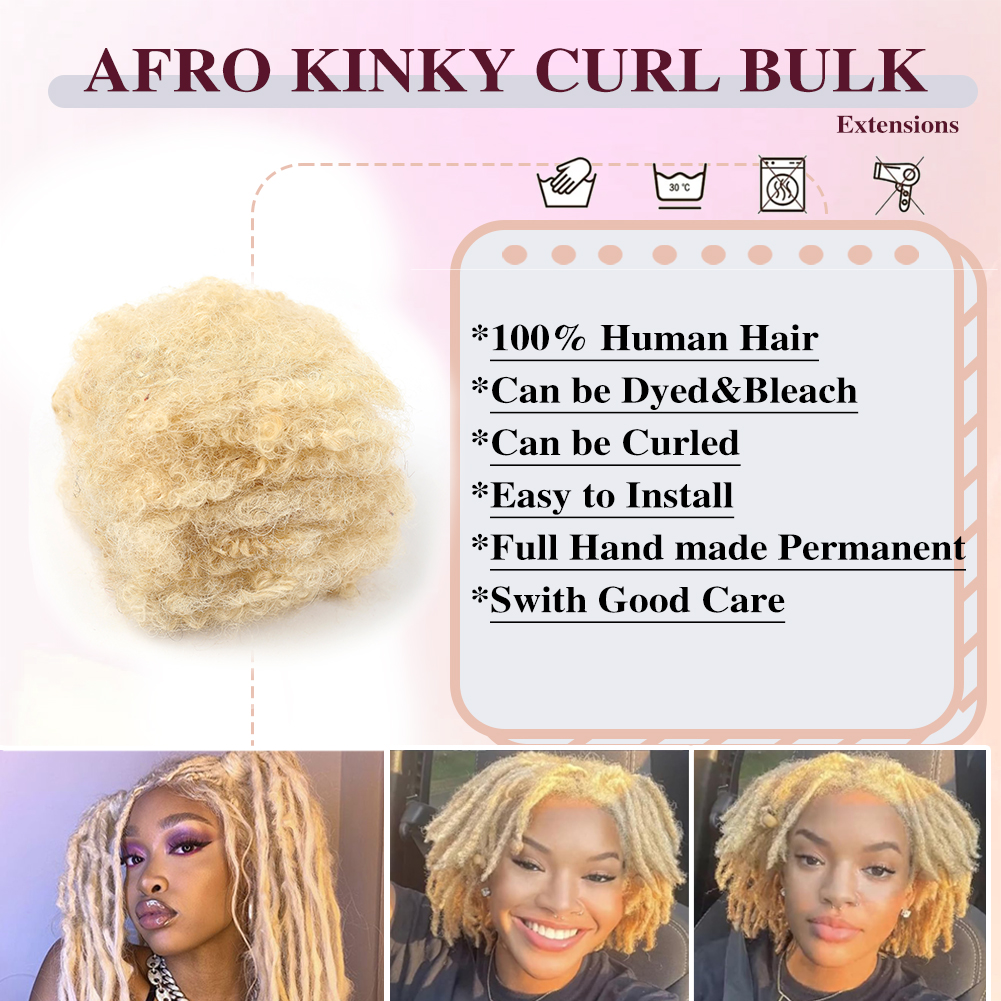 Extensions de cheveux afro crépus en vrac, 613 cheveux humains, tresses sales reggae, cheveux brésiliens au crochet naturels, dreadlocks, 100% #