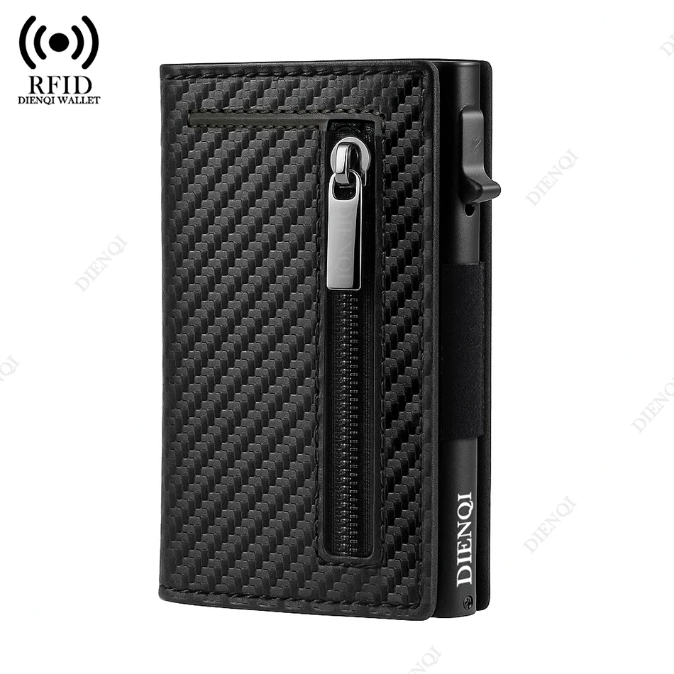 Luxury RFID Blocking ผู้ถือบัตรกระเป๋าสตางค์ผู้ชายเงินกระเป๋าโลหะผู้ถือบัตรเครดิตอลูมิเนียม Slim บางสมาร์ท Minimalistic กระเป๋าสตางค์