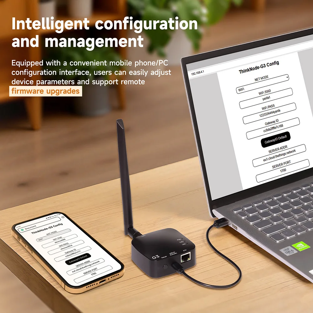 Elecrow ThinkNode G3 LoRaWAN Gateway de un solo canal alimentado por ESP32-S3 compatible con WiFi/Ethernet compatible con actualizaciones remotas de firmware