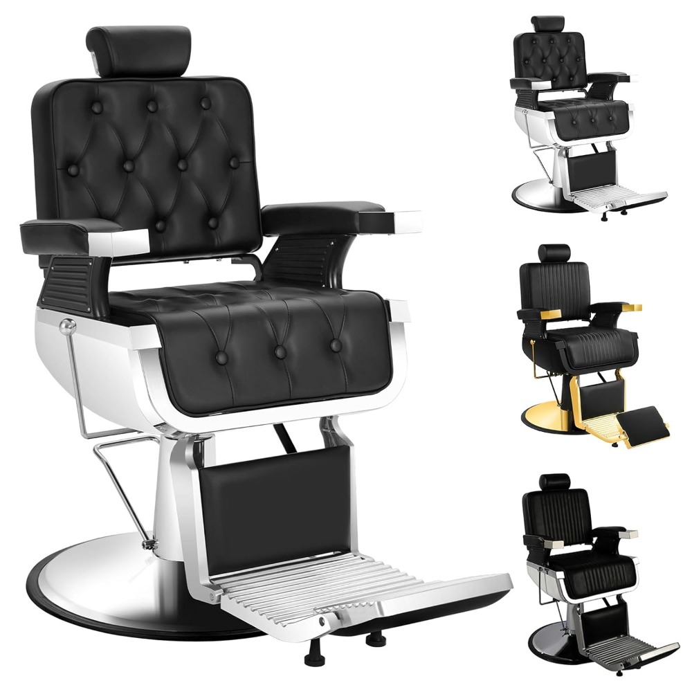 Barber Chairs for Barbershop,Professional Hydraulic Salon Chair for Hair Stylist,Heavy Duty Vintage Reclining All Purpose Beauty