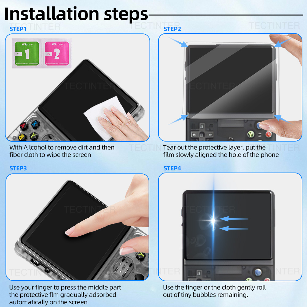 Glass+Bag for R36S/R35S Handheld Screen Protector Tempered Glass Protective Film & Portable Storage Case for R36S Accessories