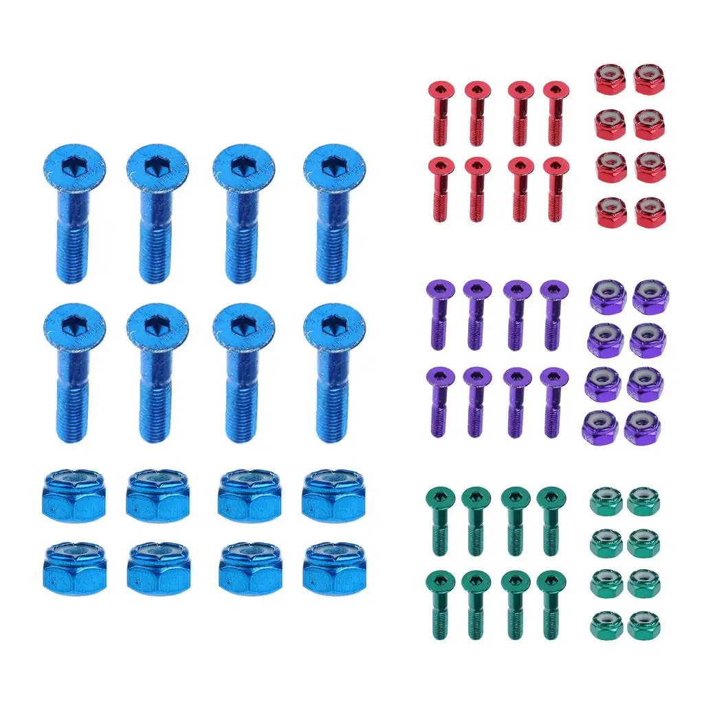 8 ชิ้นยี่ห้อใหม่เปลี่ยนรถบรรทุกสเก็ตบอร์ดฮาร์ดแวร์ชุด Longboard สกรูสลักเกลียว