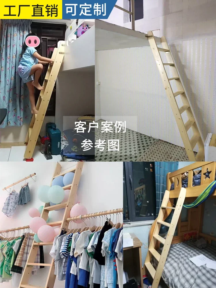 Scala per soffitta in legno per uso domestico per interni letto superiore e inferiore letto per madre-bambino a doppio strato scala per arrampicata decorazione multifunzionale