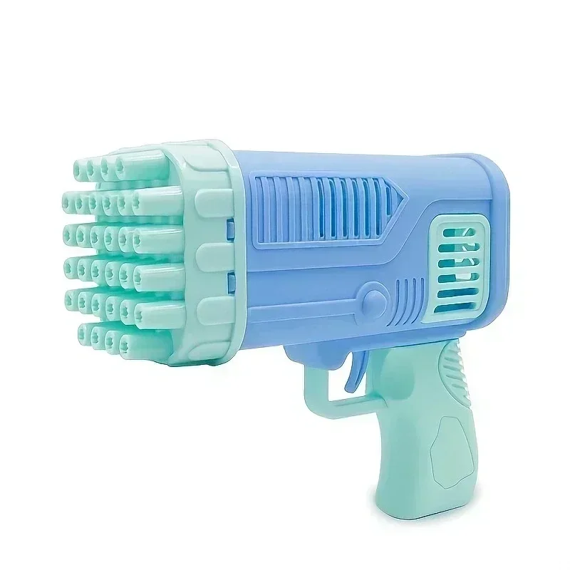 Pistola per bolle elettrica a 32 fori per bambini caldi, pistola per bolle elettrica, giocattoli per soffiare bolle genitore-figlio all'aperto senza bolle d'acqua a batteria