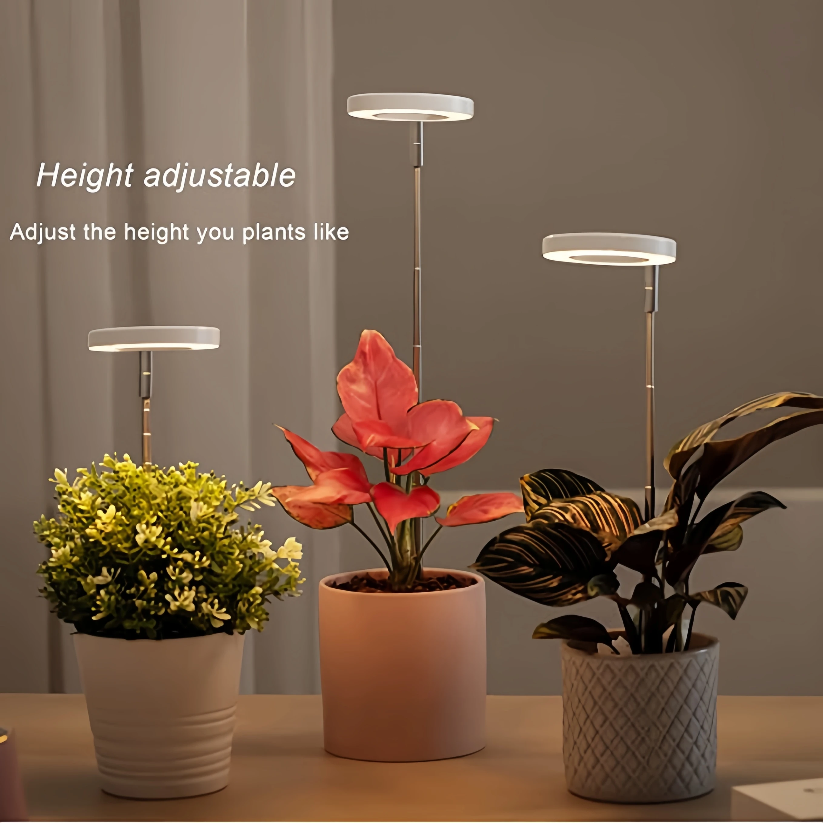 Lampa do uprawy roślin, LED Full Spectrum do roślin domowych, regulowana wysokość, automatyczny timer, niskie, bezpieczne napięcie 5V