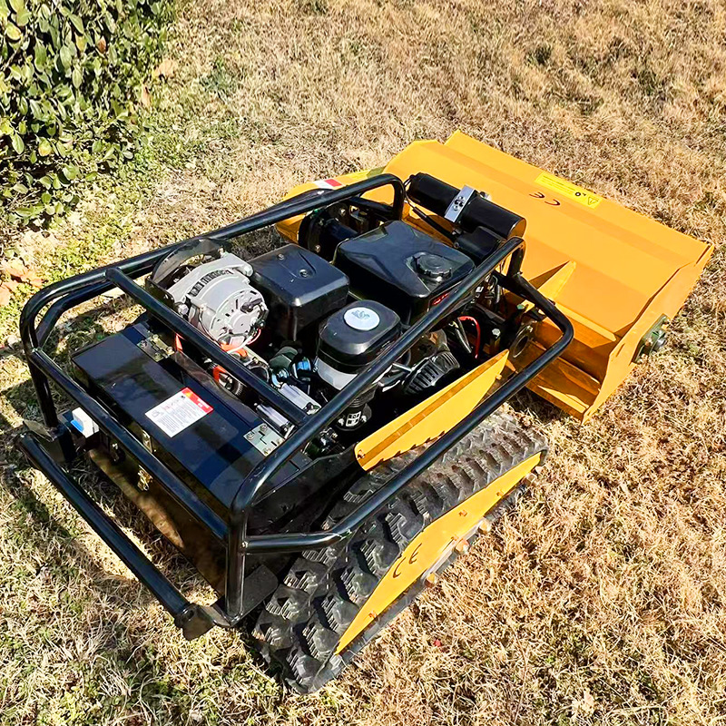 Aangepaste dieselmotor kleine robot grasmaaier snijbreedte afstandsbediening rupsgrasmaaier