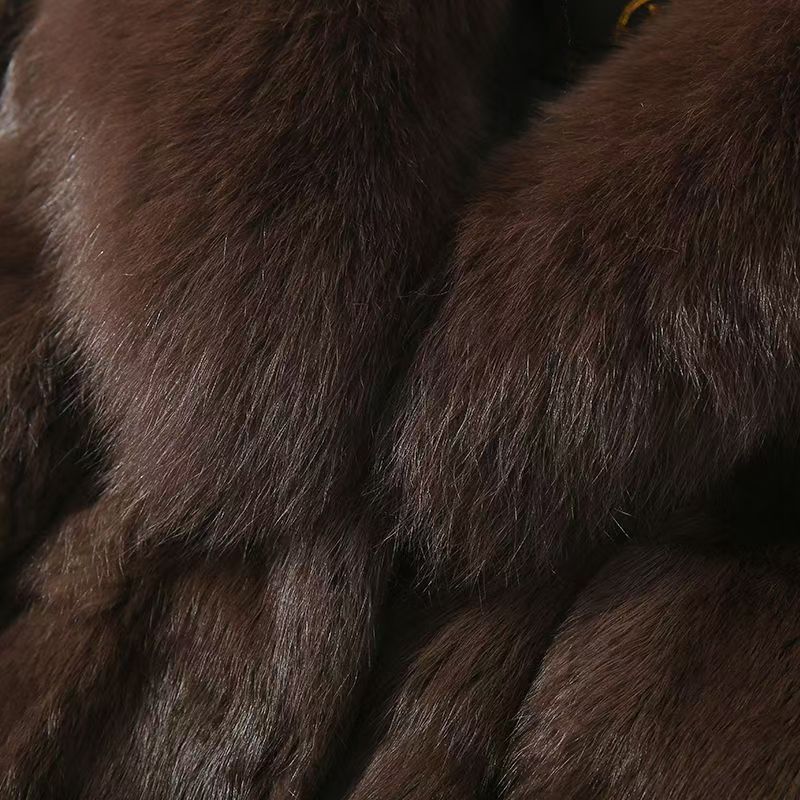 Véritable Rex manteau de fourrure de lapin femmes automne hiver veste courte épais chaud nouvelle mode col de fourrure de renard élégant femme vêtements d'extérieur chauds