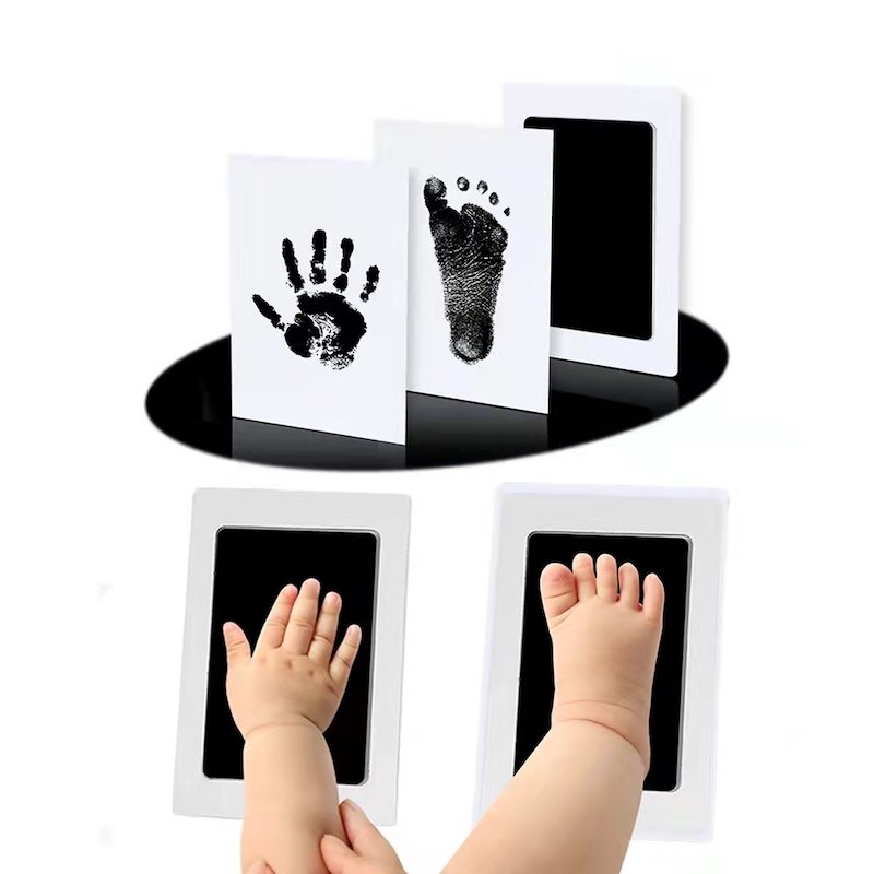 Bé Sơ Sinh Cầm Tay DIY Và Dấu Chân Bộ Mực Miếng Lót Khung Ảnh Handprint Đồ Lưu Niệm Phụ Kiện An Toàn Vệ Sinh Cho Bé Tặng