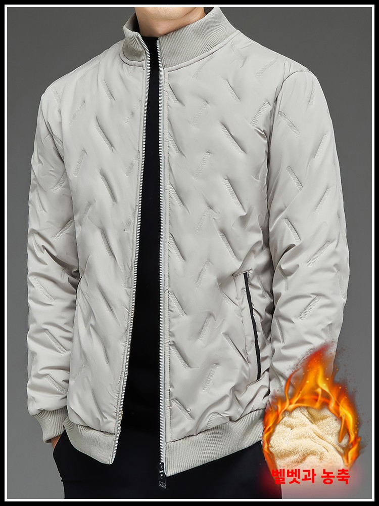 Trendy Men's down Jacket Winter Loose Stand Collar Warm Casual Coat Youth Popular Regular Length Polyester Fiber 00%