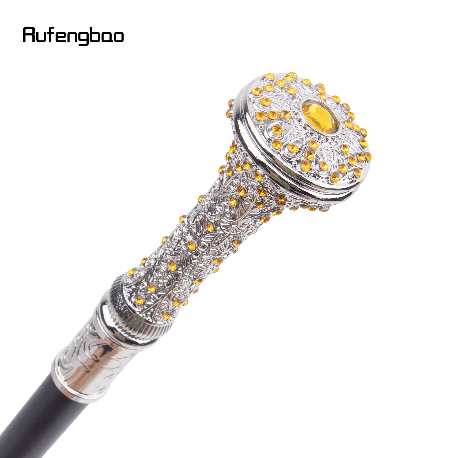 Bastão de bengala de diamante artificial amarelo branco, bengala decorativa de moda, Cosplay elegante cavalheiro, 92cm