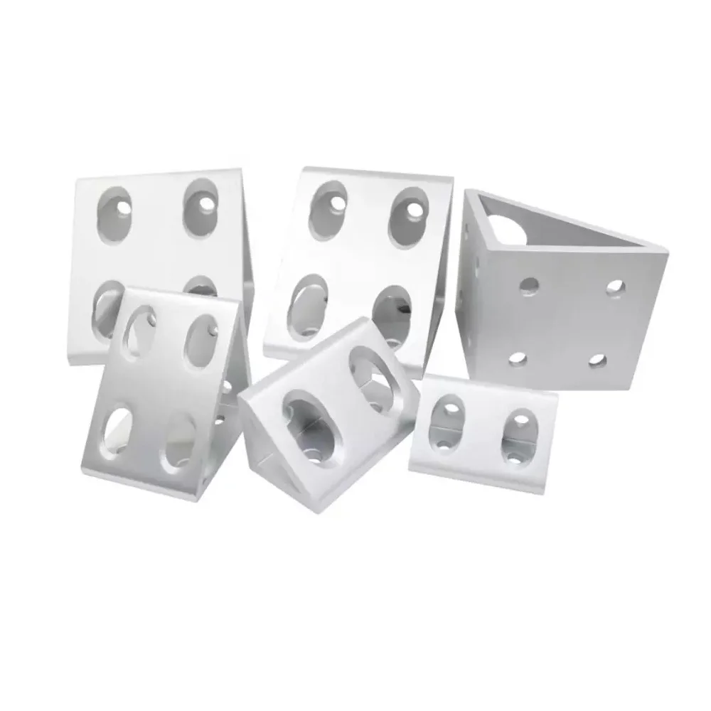 4 Uds perfil de aluminio ángulo recto bloque triangular soporte de conector triangular 2020 3030 4040 4545 2040 3060 4080 4590 plata negro