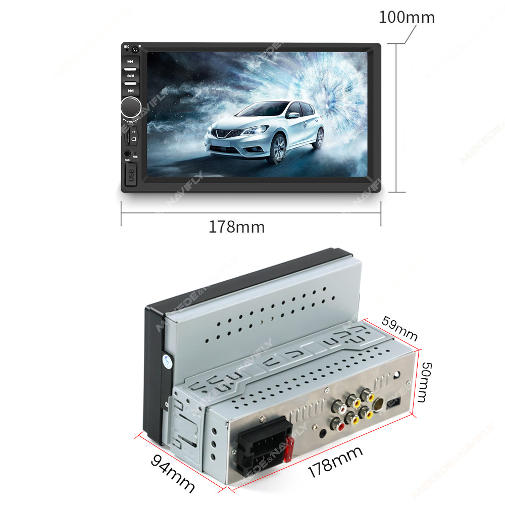 NEW ND4 7 inch Universal FM Radio Stereo Support Mirror Lin-K BT HD Screen Music USB TF Car Multimedia Video Player 2 Din 1din