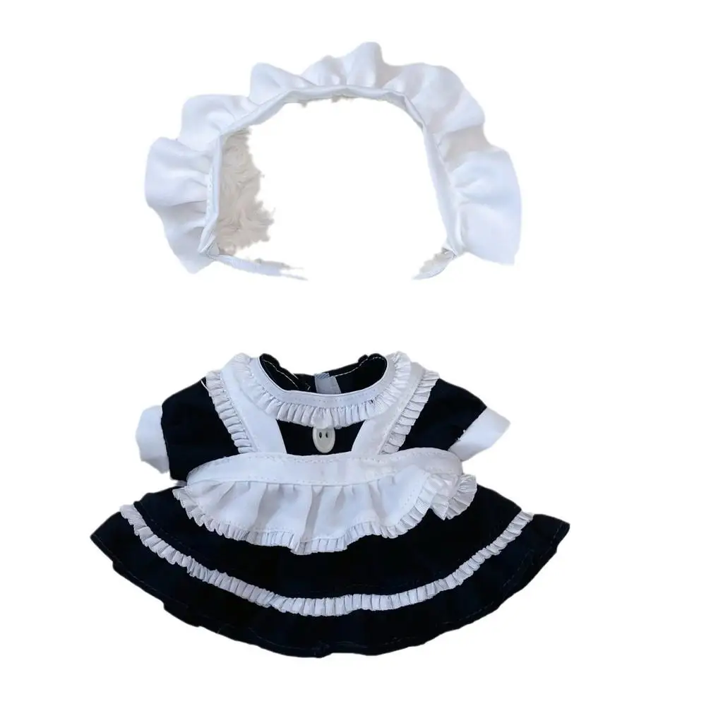 20cm lindo Mini ropa de muñeca de peluche accesorios de atuendo falda de sirvienta lindo vestido de muñeca traje
