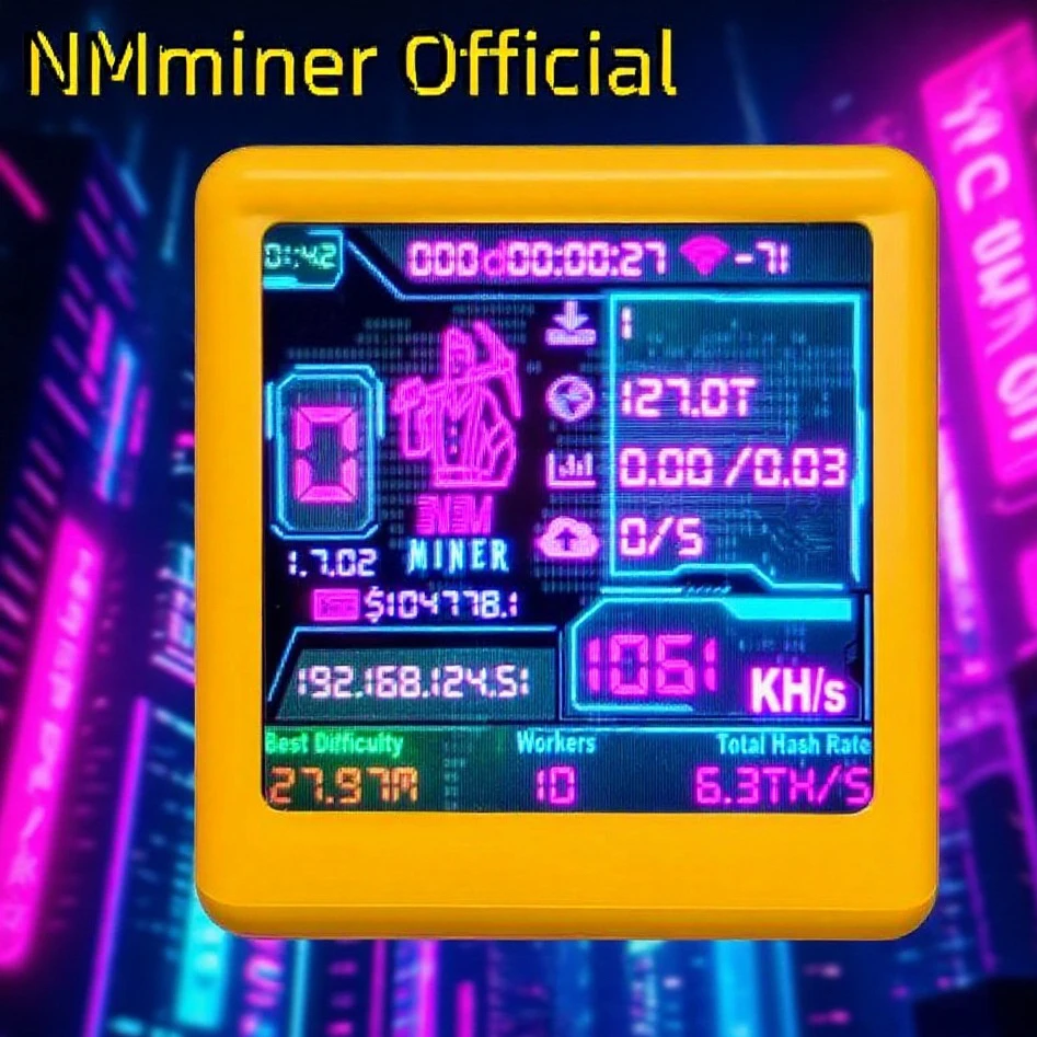 NM TV NMMiner Oficjalny Smart TV 1060KH/s lepszy niż Nerdminer v2 ESP32 BTC SOLO Lottery Miner & Inteligentny prezent domowy cichy Zegar Biurkowy