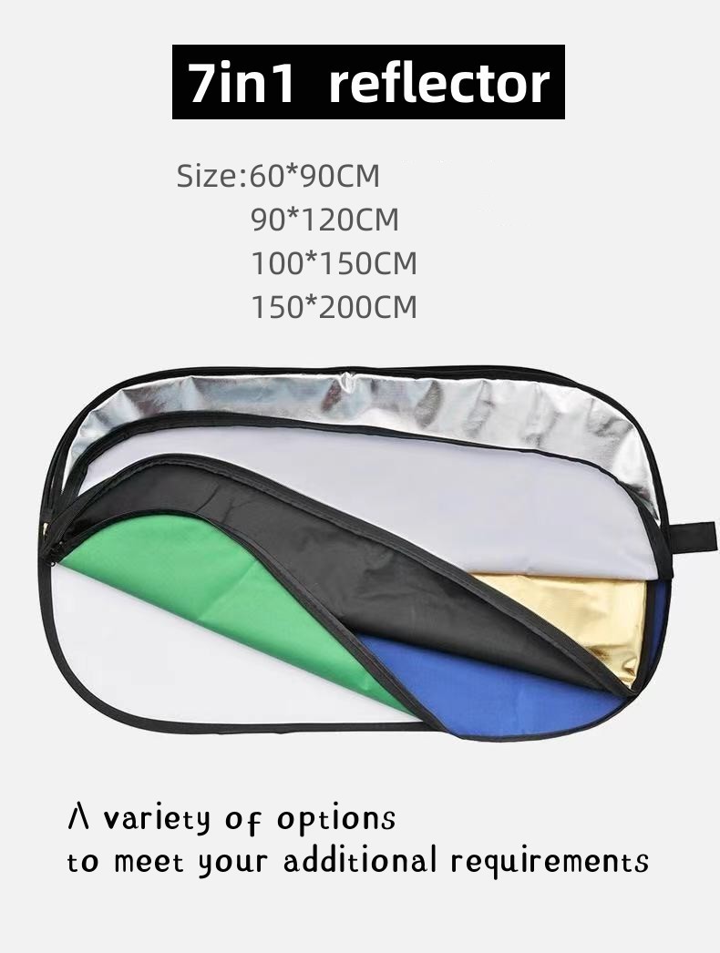 RF02 24"Reflector 5in1 60X90CM 90X120CM 2in1 Silver White Gold Portable Collapsible Soft Light Round Photography for Studio 7in1