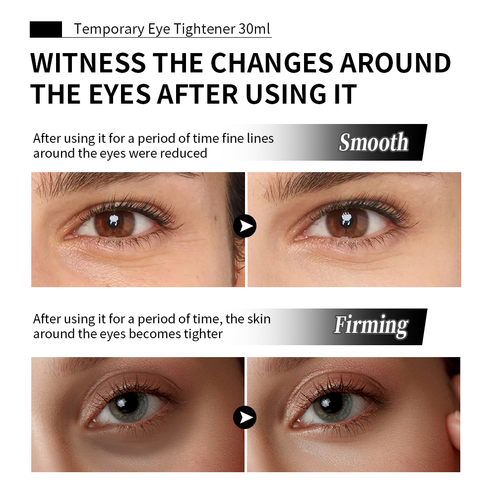 Crema para ojos para apretar instantáneamente las arrugas, elimina las bolsas de grasa para los ojos, hinchazón, reafirmante, líneas finas suaves, crema de masaje para nutrir los ojos