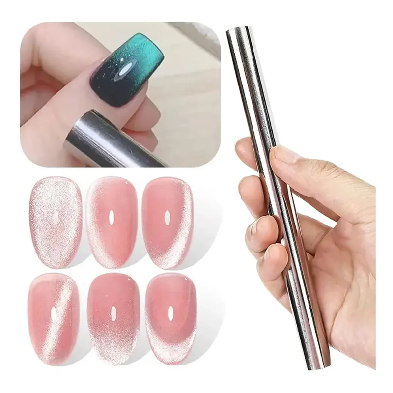 1PC 強力な磁気ロッドキャットアイジェルポリッシュネイルマグネットツールダブルヘッドマグネットペンマグネットスティック 3D 磁気キャットアイジェルポリ