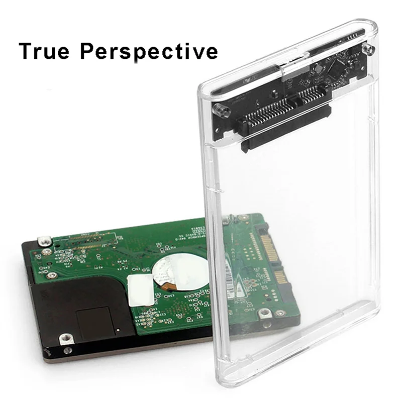 BABQ Transparent Gray HDD Case for Hard Box 2.5 Inch HDD Enclosure SATA to USB 3.0 Type-C 3.1 External Hard Drive Case