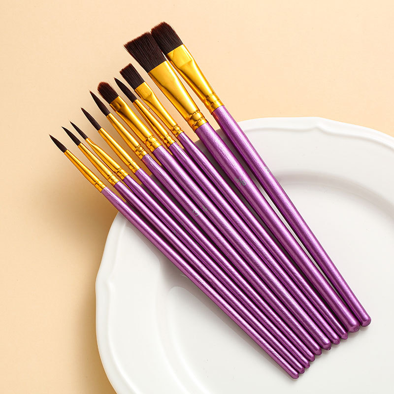 Кисти для рисования акварелью и акрилом, 10 шт.