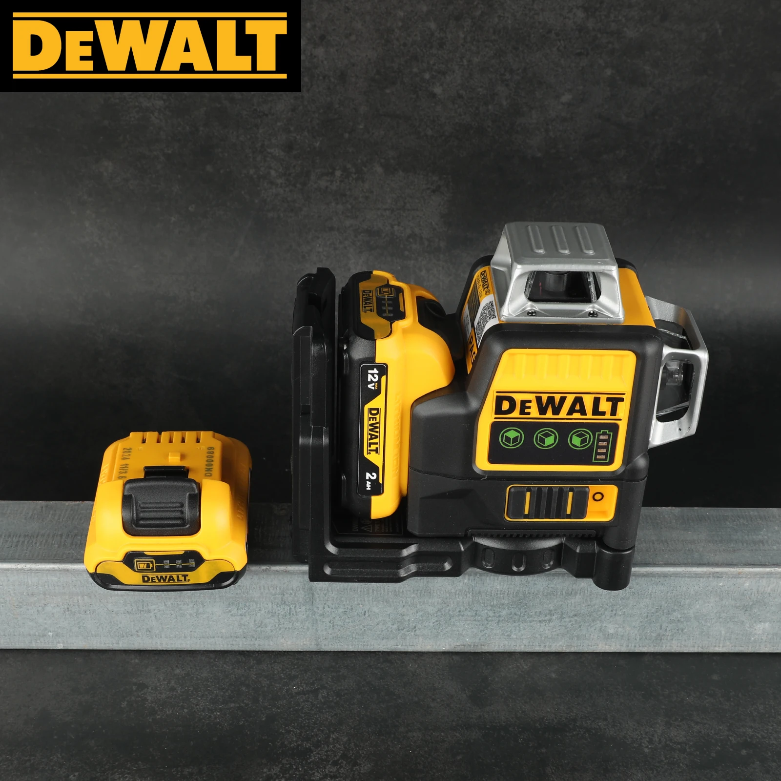 Dewalt DW089LG Nivel láser de 12 líneas: 3 - Lado, 360 - Verde vertical y horizontal - Medidor de nivel de luz para uso en exteriores