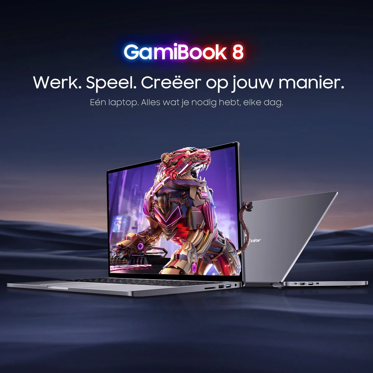 Blackview GamiBook 8 laptop 16" 1920*1200 scherm AMD Ryzen ™   7 7735HS-processor 57 Wh batterij 65 W snel opladen Win 11pro Wi-Fi 6