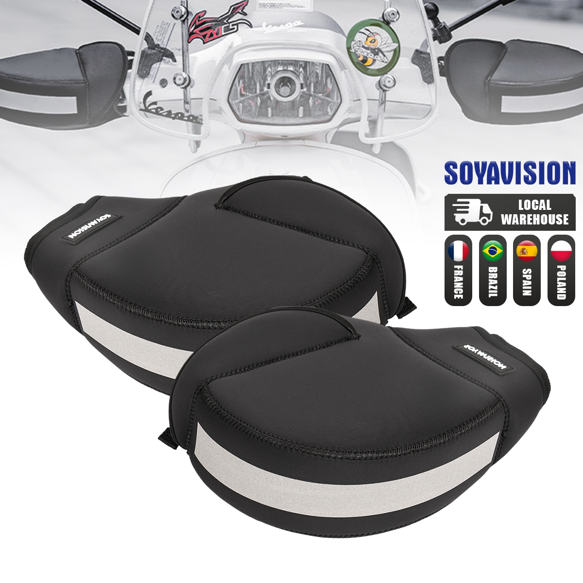 厚いオートバイハンドルバーマフ保護オートバイスクーター ATV UTV 冬ウォーマー手袋グリップハンドルバーマフ防雨暖かい