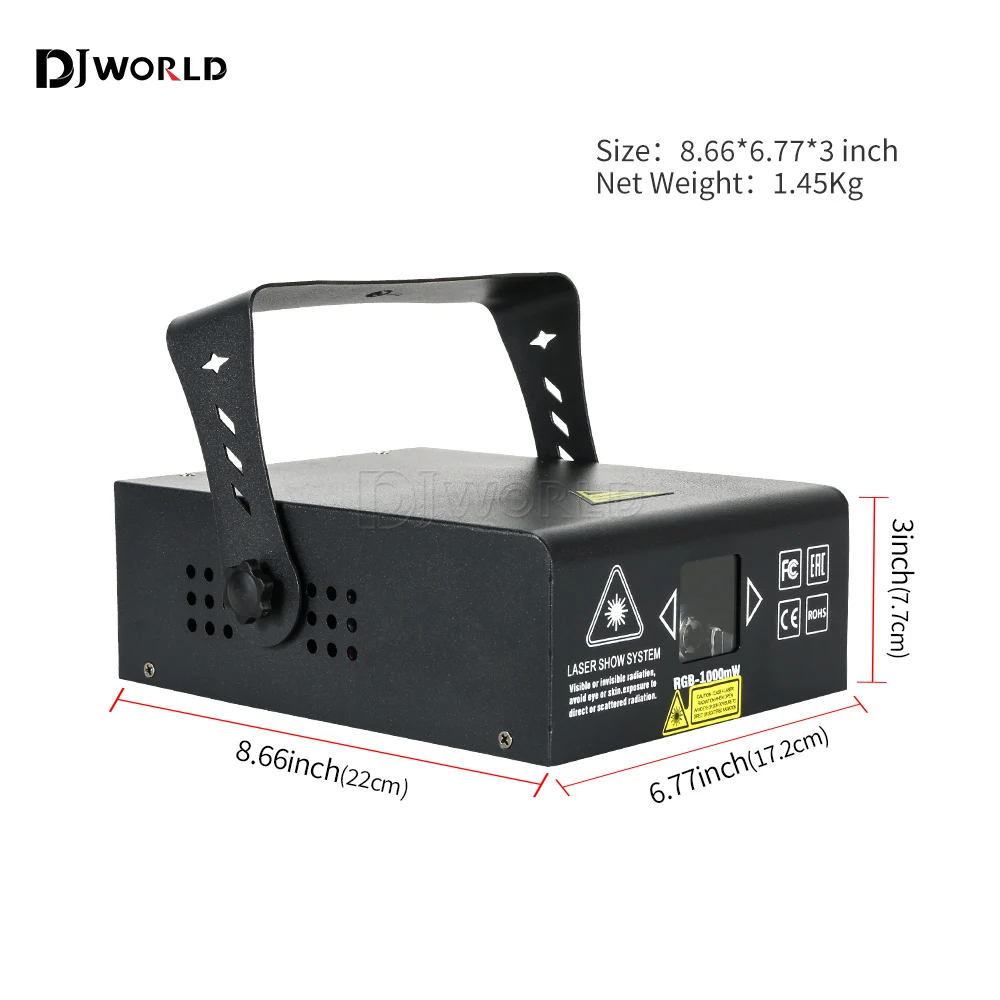 1000mW Max RGB Light 1W สี Animation Scan Light โปรเจคเตอร์ DJ ไนท์คลับบาร์ปาร์ตี้งานแต่งงาน DMX Stage Effects