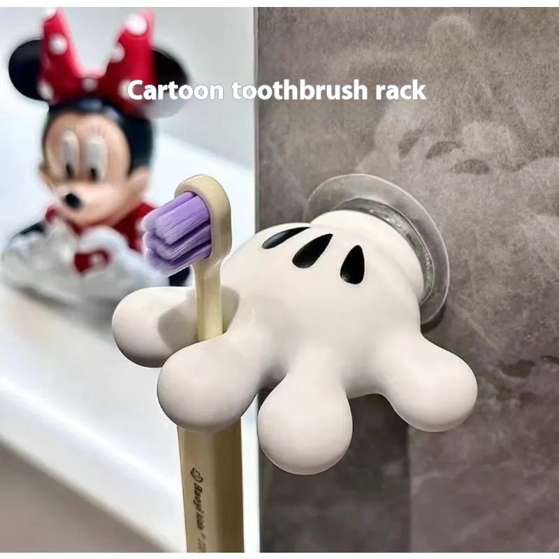 Disney Cartoon Mickey Palm Zuignap Multifunctionele Badkamer Vochtbestendige Tandenborstel Handdoekenrek Datakabel Opberghaak