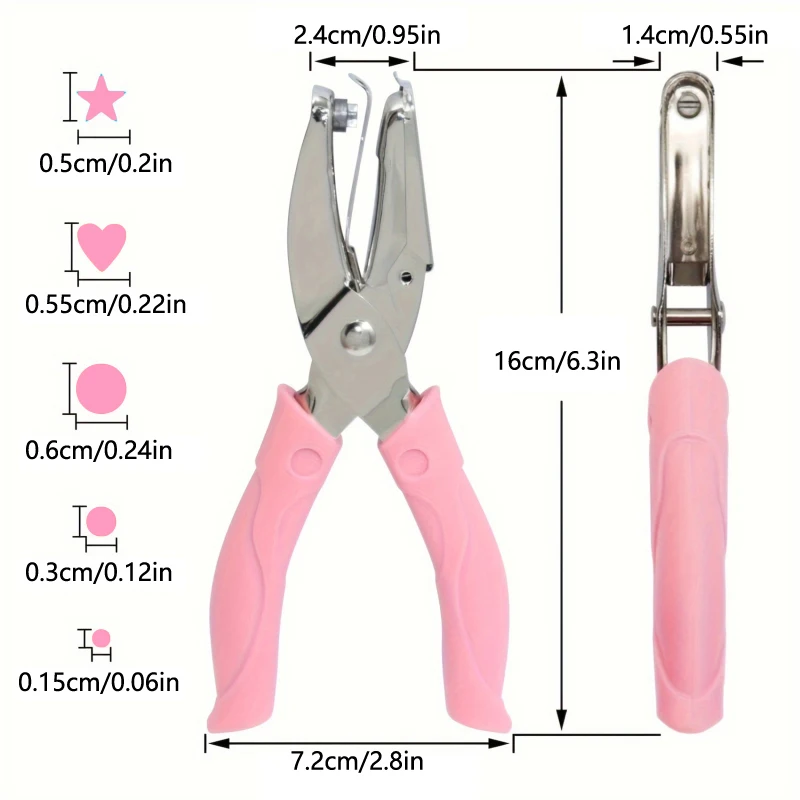 Śliczny dziurkacz z pojedynczym otworem Scrapbooking dziurkacze do papieru Kawaii gwiazda serce koło dziurkacz DIY Craft kształt frez Perforator