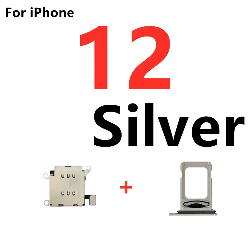Dual Sim Đầu Đọc Thẻ Cổng Kết Nối Cáp Mềm Nơ Cho iPhone 12 Pro Max Khay Sim Khe Đựng Linh Kiện Thay Thế
