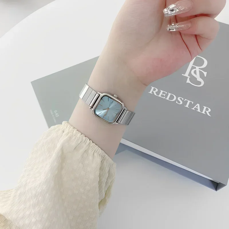 Reloj de pulsera de acero inoxidable 2025, Reloj de cuarzo de lujo para Mujer, Reloj de pulsera versátil de moda informal, Reloj de pulsera para Mujer