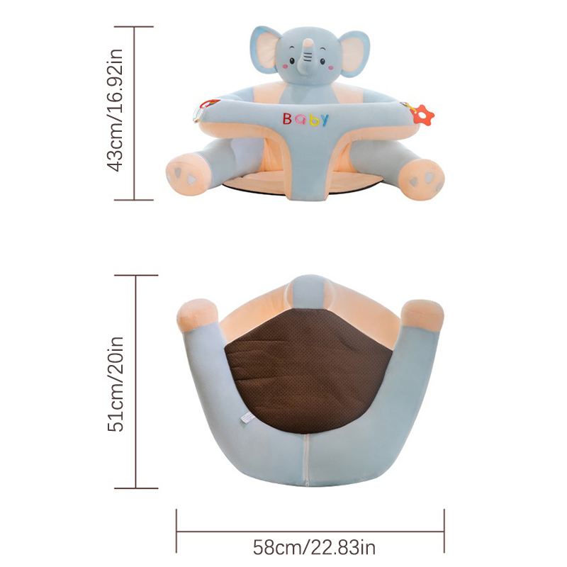 1Pcs Baby Support Seat Plush Chair Learning To Sit Comfortable Toddler Nest Washable Filler Cradle Sofa (Only Chair Cover)