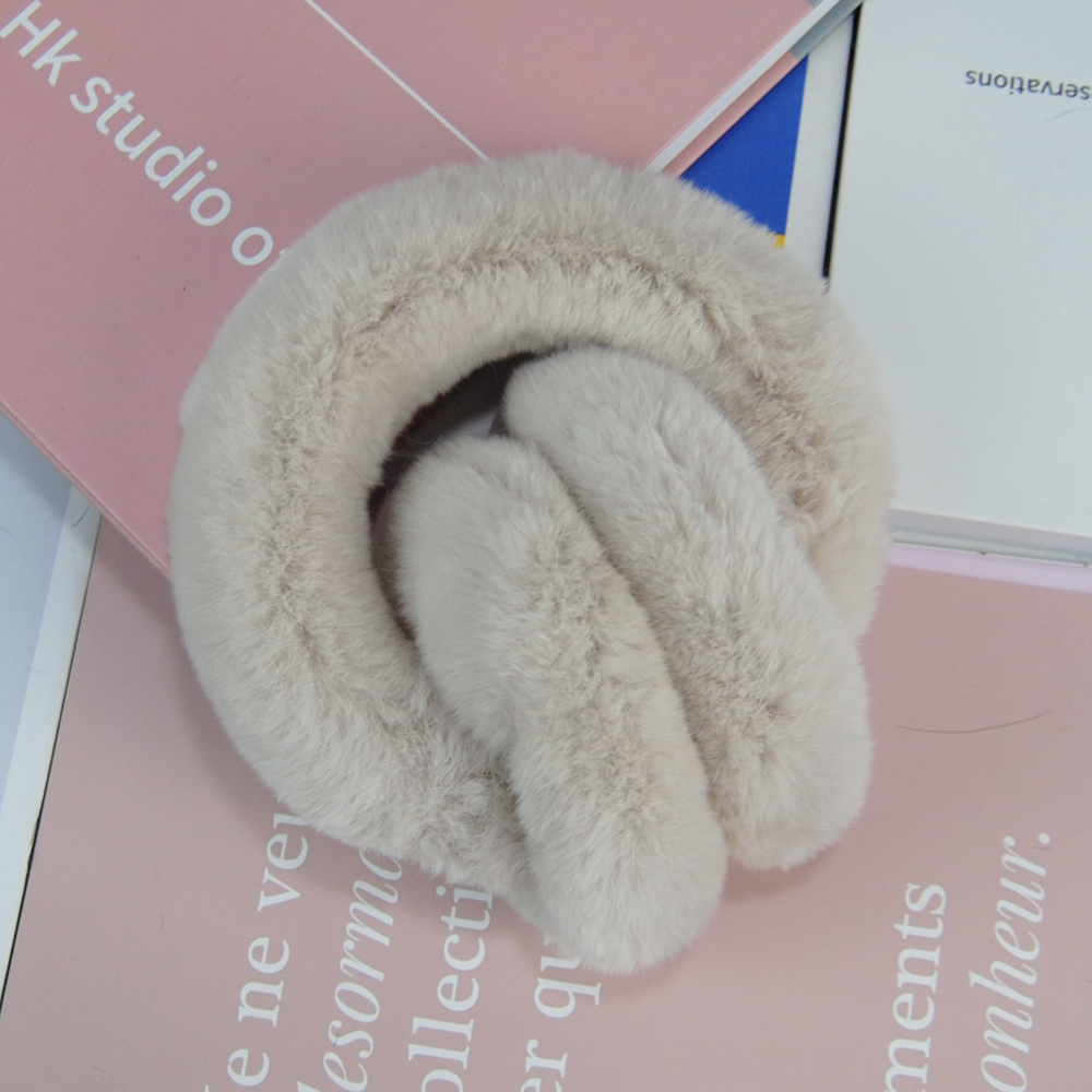 Real Rex กระต่ายขนสัตว์ Earmuffs ผู้หญิงกระต่ายขนสัตว์ Earmuff คริสต์มาสของขวัญ Plush FUR Earflap ฤดูหนาว WARM Earmuffs Unisex