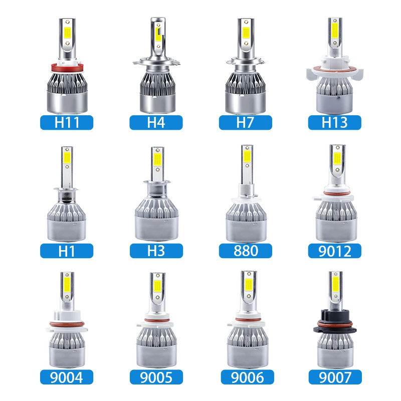 2 stks C6 72 W H11 H4 Hi/Lo H1 H7 COB LED H11 HB3 9005 HB4 9006 Auto Koplampen Auto Mistlamp 12 V 7200LM Auto Koplampen