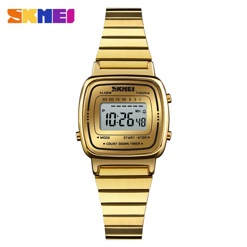 Skmei 1901 relógios femininos de luxo pequeno mostrador digital crono calendário relógio à prova dwaterproof água senhoras relógio de pulso montre femme 1620