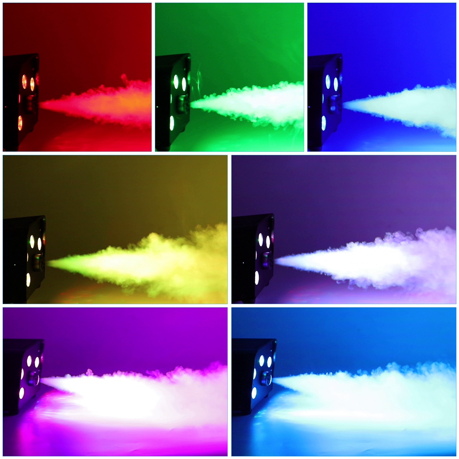 Fieryzeal Fogger 500W 5 RGB Beads Smoke Machine Remote Control DJ Light Party Machine Stage Machine for Club Concert