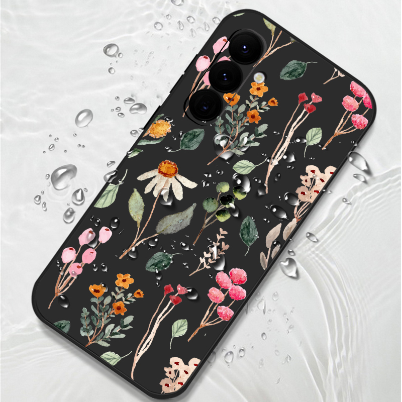 Funda de lujo con cordón y estampado de flores para Samsung Galaxy, cubierta de silicona Ultra, A55, A54, 5G, A35, A25, A15, A14, A34, A52, S21 FE, S22, S23, S24