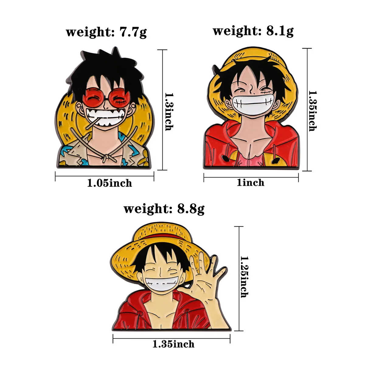 3Pcอะนิเมะญี่ปุ่นLuffy Roronoa ZoroเคลือบPin Lapel Pinsมังงะเข็มกลัดสําหรับผู้หญิงแฟชั่นเครื่องประดับคอสเพลย์อุปกรณ์เสริมของขวัญ