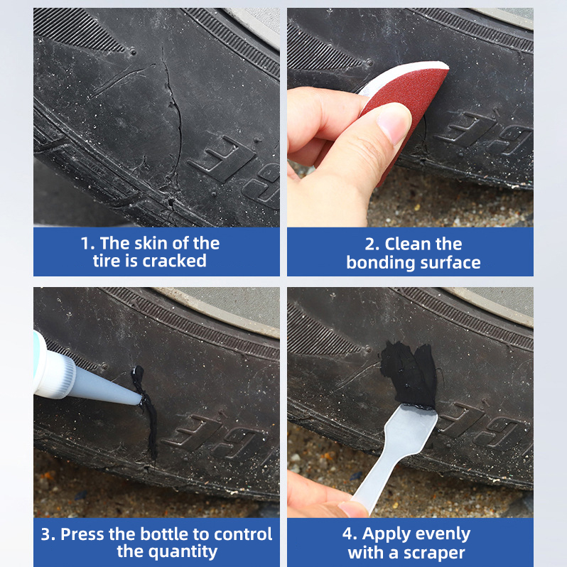 Tire Repair Black Glue Liquid Strong Rubber Car Instant Strong Tools Wear-resistant Non-corrosive Adhesive Instant Bond Repair