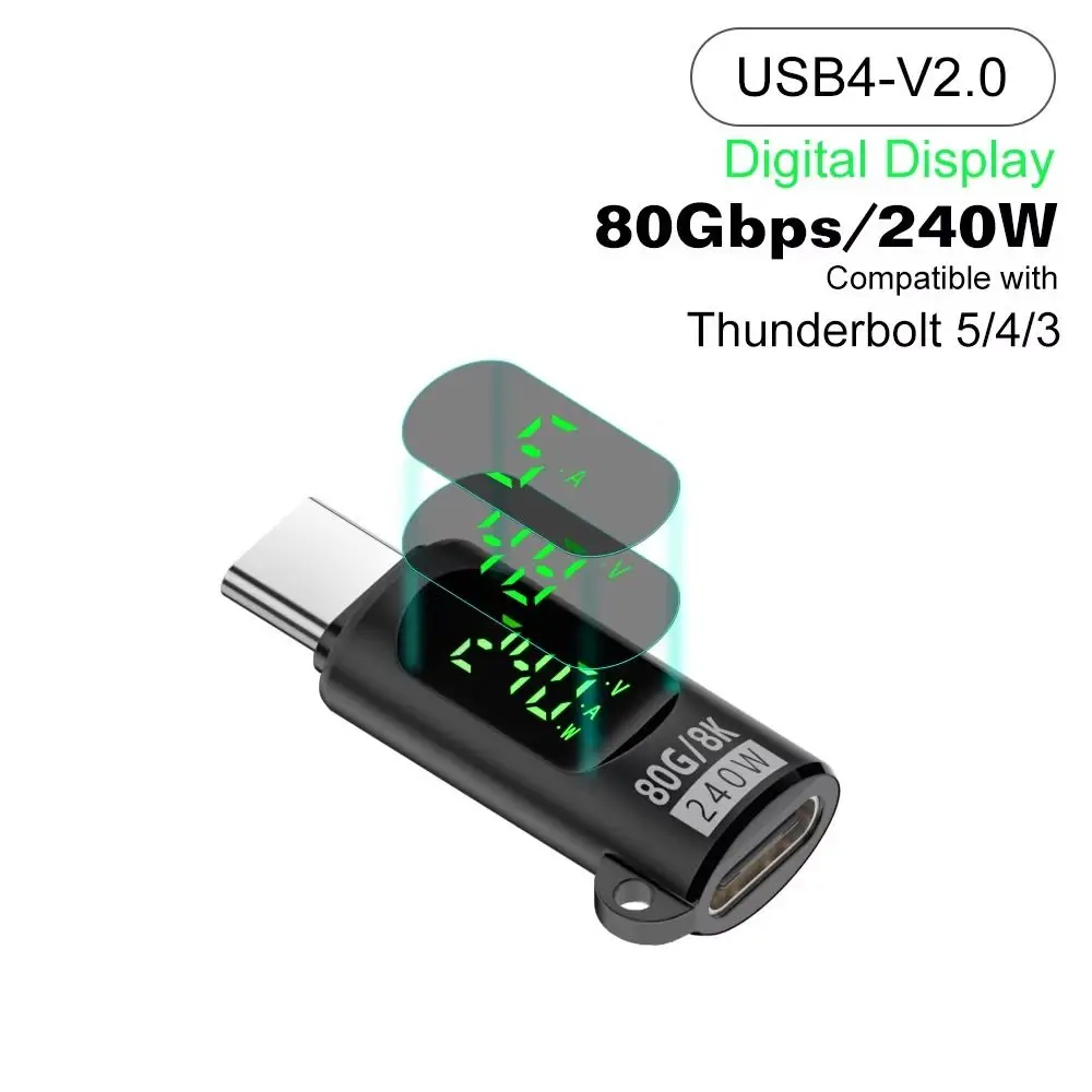 Светодиодный дисплей Адаптер OTG типа C USB-адаптер PD240W Тип C OTG Алюминиевый сплав 80 Гбит/с Конвертер USB-C для мобильных/ноутбуков