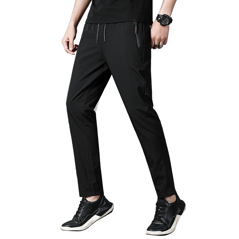 Pantalones informales de verano para hombre, pantalones ajustados, versión coreana, pantalones de seda helada, pantalones deportivos Jinlun, pantalones rectos de secado rápido
