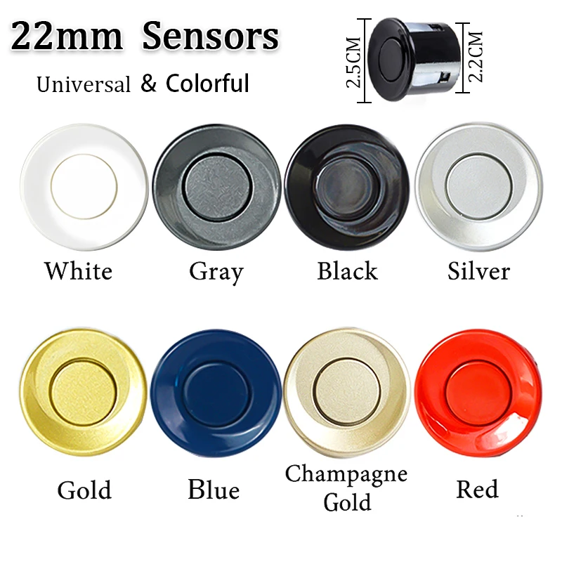 Hippcron kit sensor de estacionamento carro com monitor led reverso parktronic automático 22mm 4 sensores sistema detector radar display backlight