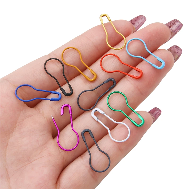 100 ชิ้นหมุดโลหะ Calabash Gourd Pear รูปร่างความปลอดภัยคลิปโลหะถัก Stitch Marker แท็ก Hangtag Pins Fastener Craft DIY
