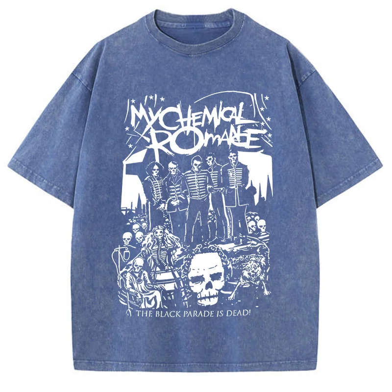 夏マイケミカルロマンス Mcr デッドメンズ Tシャツブラックパレードパンクエモロックファッショントップ女性特大 Tシャツ服
