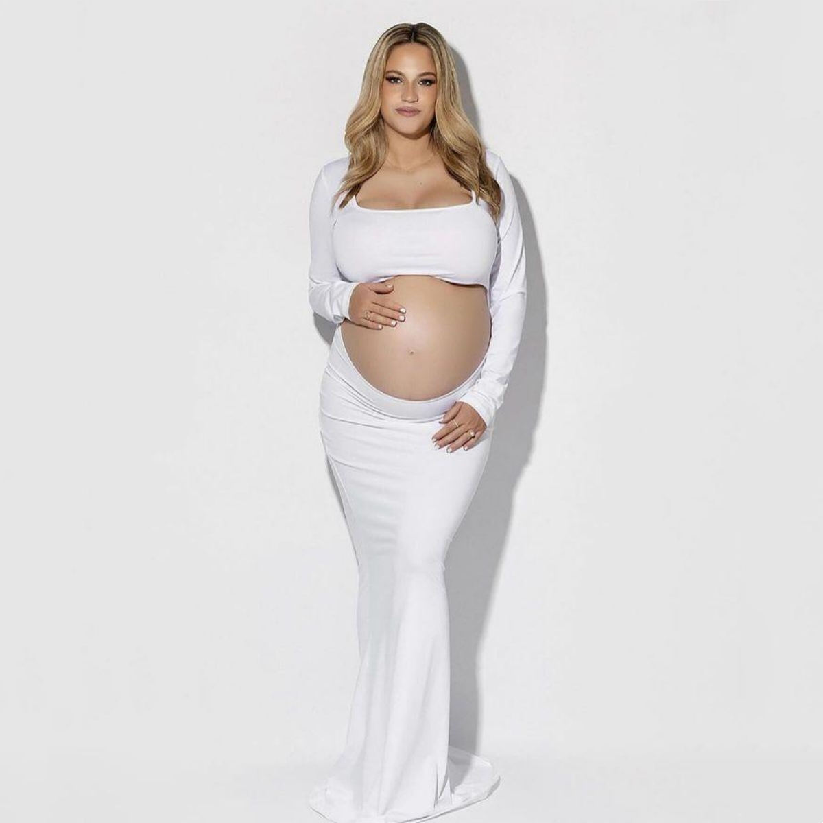 Sem encosto maternidade vestidos longos, Bodycon Sexy, Gravidez Photo Shoot